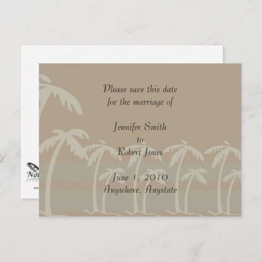 Fiji Save the Date, briefkaart (Voorkant / Achterkant)