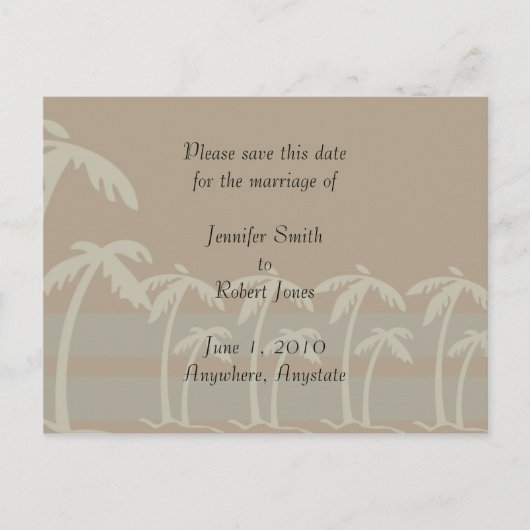Fiji Save the Date, briefkaart (Voorkant)