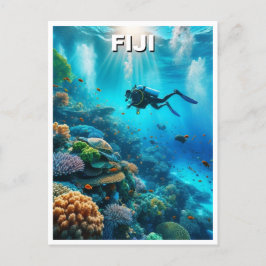 Fiji Scuba Diver Diving Briefkaart