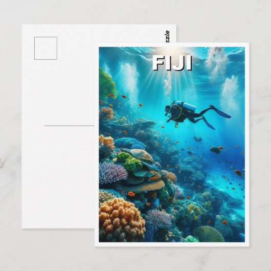 Fiji Scuba Diver Diving Briefkaart (Voorkant / Achterkant)