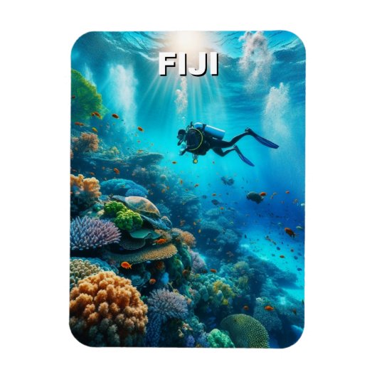 Fiji Scuba Diver Diving Magneet (Verticaal)