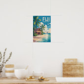 Fiji Strandhut Reis Kunst Vintage Poster (Keuken)