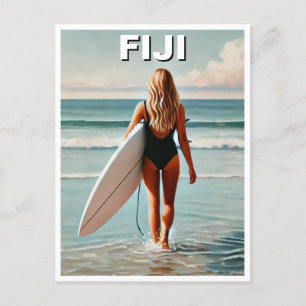 Fiji Surfer Girl Briefkaart
