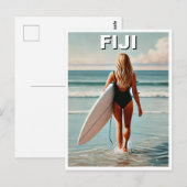 Fiji Surfer Girl Briefkaart (Voorkant / Achterkant)