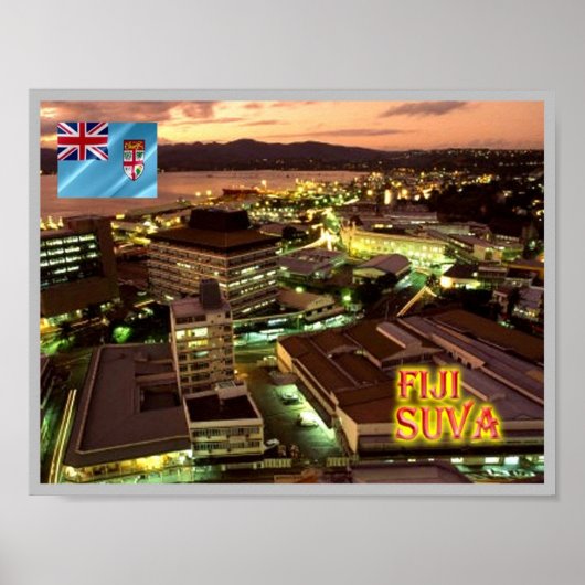 Fiji - Suva bij nacht - Poster (Voorkant)