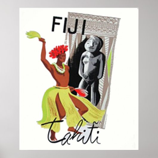 Fiji  Tahiti Vintage Poster (Voorkant)