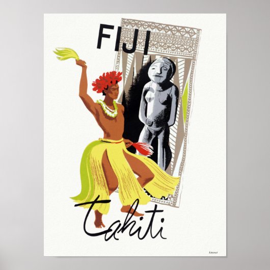 Fiji Tahiti Vintage Poster (Voorkant)