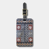 Fiji Tapa Cloth Print Bagagelabel (Voorkant verticaal)