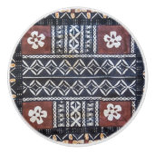 Fiji Tapa Cloth Print Ceramic Knob. Keramische Knop (Voorkant)