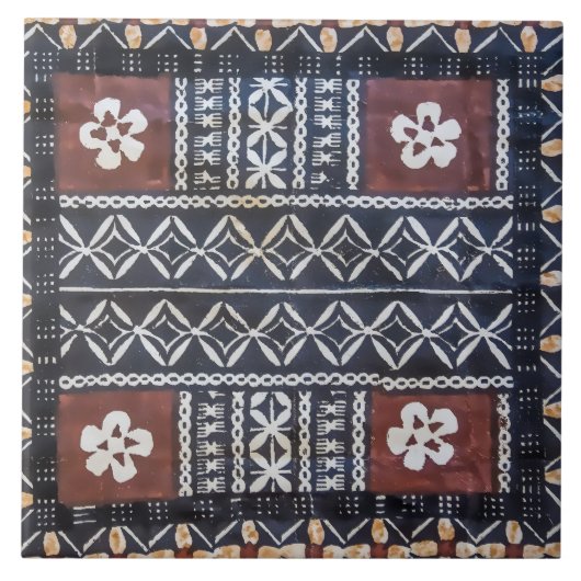 Fiji Tapa Cloth Print Ceramic Tile Tegeltje (Voorkant)