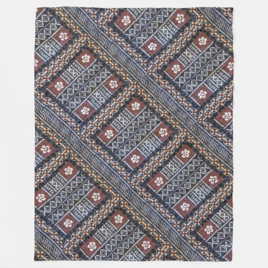 Fiji Tapa Cloth Print Fleece Blanket (Voorkant)