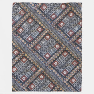 Fiji Tapa Cloth Print Fleece Blanket Deken