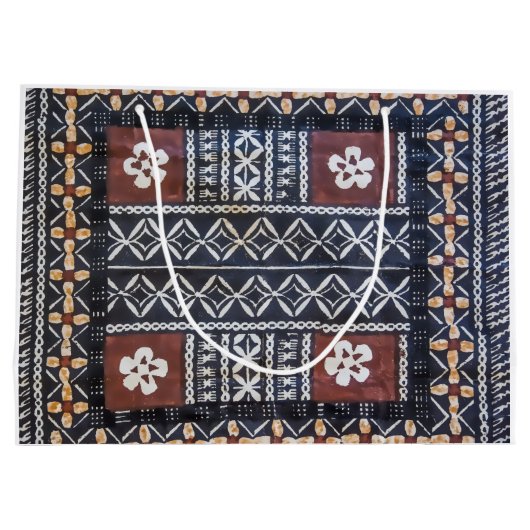 Fiji Tapa Cloth Print Gift Bag Large Cadeautasje (Achterkant)