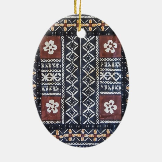 Fiji Tapa Cloth Print Ornament (Achterkant)