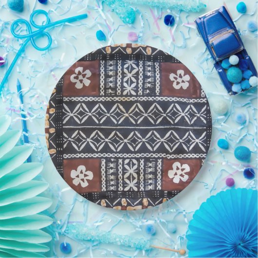 Fiji Tapa Cloth Print Paper Borden Papieren Bordje (Feest)