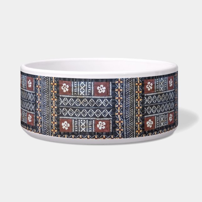 Fiji Tapa Cloth Print Pet Bowl Voerbakje (Links)