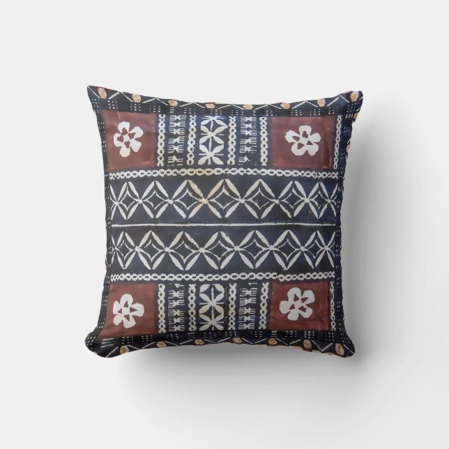 Fiji Tapa Cloth Print Pillow Kussen (Voorkant)