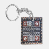 Fiji Tapa Cloth Print Sleutelhanger (Voorkant Links)