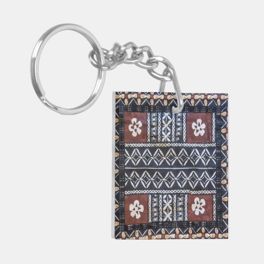 Fiji Tapa Cloth Print Sleutelhanger (Voorkant Links)