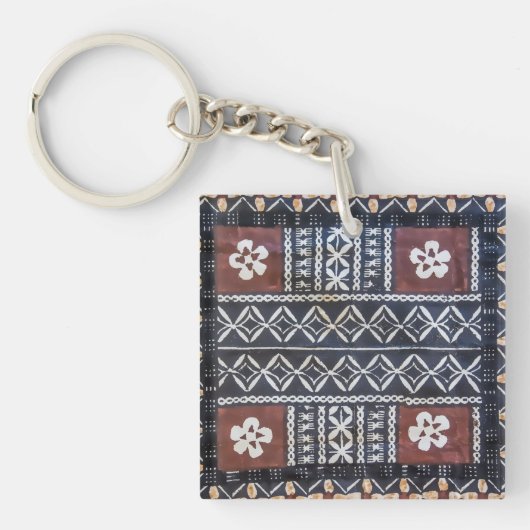 Fiji Tapa Cloth Print Sleutelhanger (Voorkant)