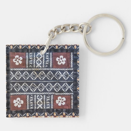 Fiji Tapa Cloth Print Sleutelhanger (Achterkant)