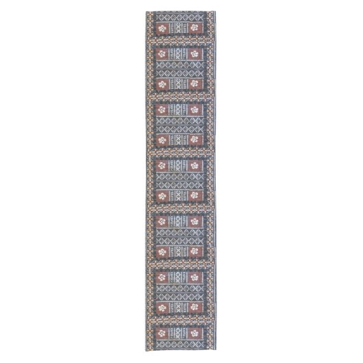 Fiji Tapa Cloth Print Table Runner Korte Tafelloper (Voorkant)