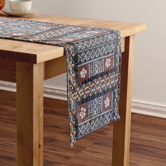 Fiji Tapa Cloth Print Table Runner Korte Tafelloper (Voorbeeld)