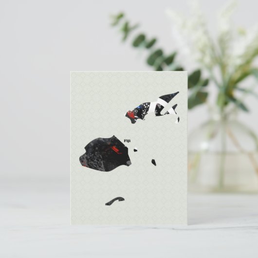 Fiji Trendy Peace Sign met Fijiaanse kaart (Staand voorkant)