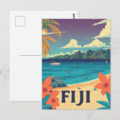 Fiji Tropical Island Beach Briefkaart (Voorkant / Achterkant)