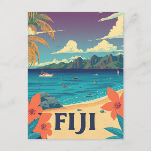 Fiji Tropisch Eiland Strand Vintage Briefkaart