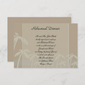 Fiji: Tropisch palm Trees Taupe Wedding Rehearsal Kaart (Voorkant / Achterkant)