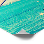 Fiji tropische bulppalmen retro-reisdruk poster (Hoek)