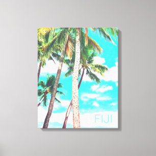 Fiji tropische kokokospalm canvas afdruk