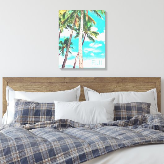 Fiji tropische kokokospalm canvas afdruk (Insitu (Slaapkamer))