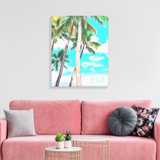 Fiji tropische kokokospalm canvas afdruk (Insitu (Woonkamer))
