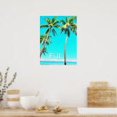 Fiji tropische kokokospalmen — reisdruk poster (Keuken)