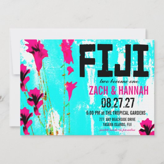 FIJI TWO-bestemmingsuitnodiging Kaart (Voorkant)