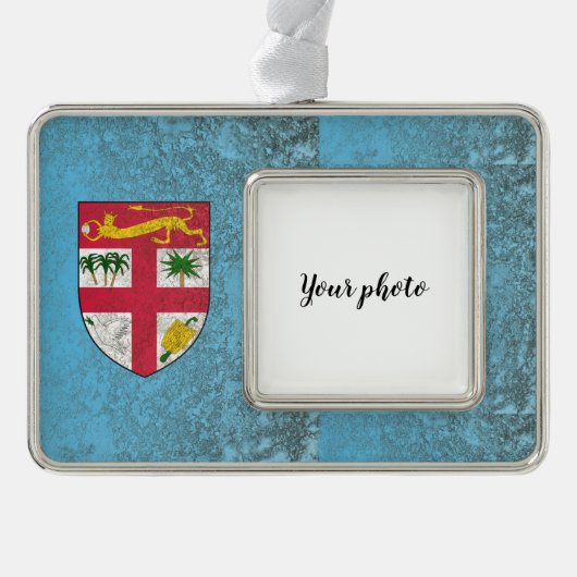 Fiji Verzilverd Omlijst Ornament (Voorkant)