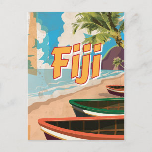 Fiji vintage reisposter briefkaart