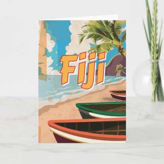 Fiji vintage reisposter feestdagen kaart (Voorkant)