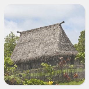 Fiji, Viti Levu eiland. Polynesische Culturele Vierkante Sticker