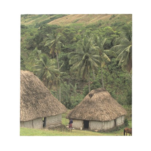Fiji, Viti Levu, Navala, traditionele Bure-huizen Notitieblok (Voorkant)