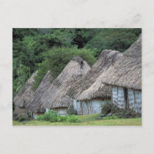 Fiji, Viti, traditionele hutwoningen. Briefkaart
