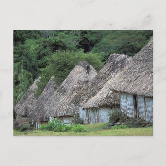 Fiji, Viti, traditionele hutwoningen. Briefkaart (Voorkant)