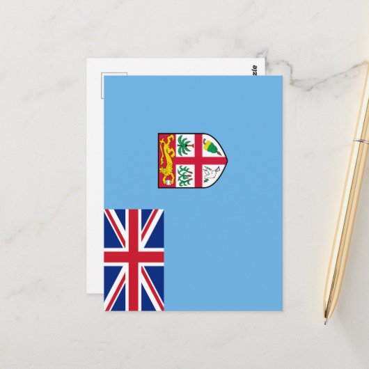 Fiji vlag briefkaart (Voorkant / Achterkant in situ)