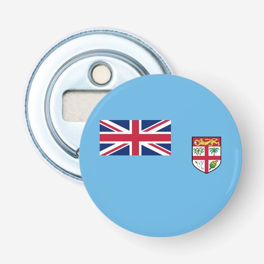 Fiji Vlag Button Flesopener (Voorkant)