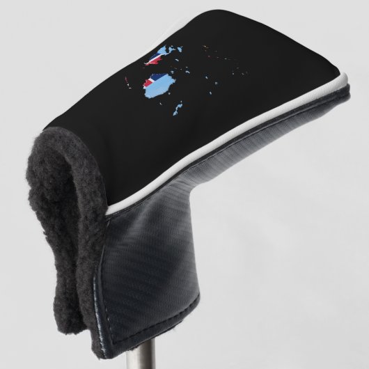 Fiji vlag en kaart golfheadcover (3/4 voorkant)