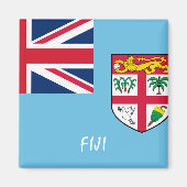 Fiji vlag en Oceania vakantie/sportfans Magneet (Voorkant)