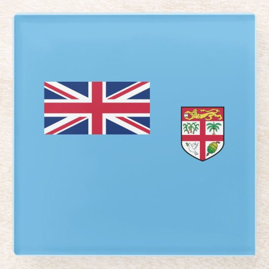 Fiji-vlag Glazen Onderzetter (Voorkant)