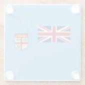 Fiji-vlag Glazen Onderzetter (Achterkant)